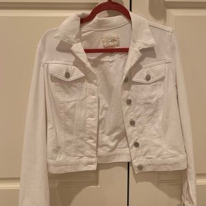 New Jessica Simpson white jean jacket from Macy’s